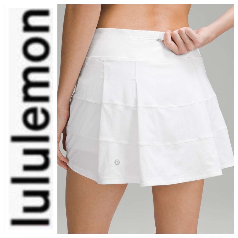 Lululemon Pace Rival Skirt White Size 12 | Built-In Shorts Tennis Golf Athletic
